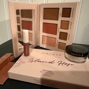 Wander Beauty Island Hop Set w/ Rare Beauty Lip Gloss & Laura Mercier Powder